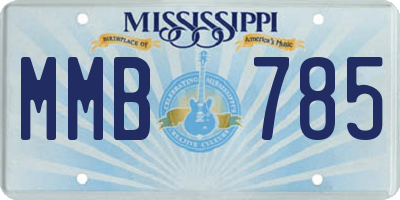 MS license plate MMB785