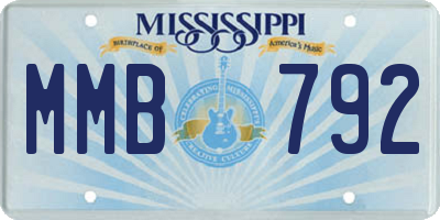 MS license plate MMB792