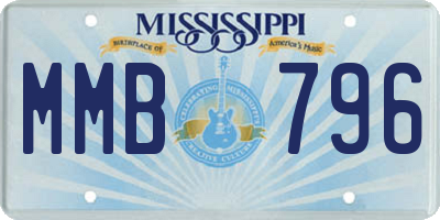 MS license plate MMB796