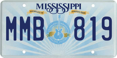 MS license plate MMB819
