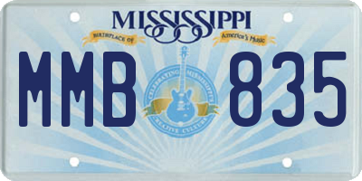 MS license plate MMB835