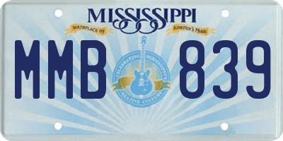 MS license plate MMB839