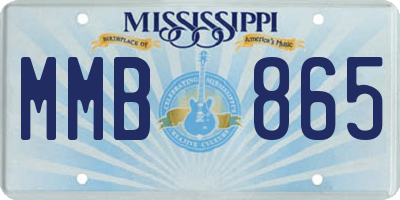 MS license plate MMB865
