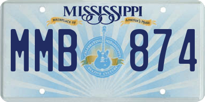 MS license plate MMB874