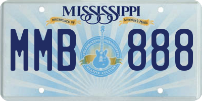 MS license plate MMB888