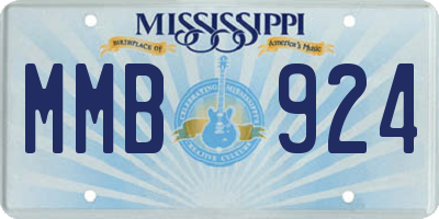 MS license plate MMB924
