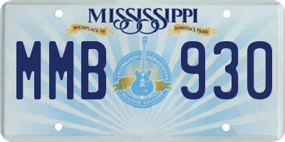 MS license plate MMB930