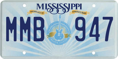 MS license plate MMB947