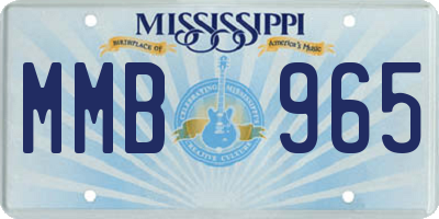 MS license plate MMB965