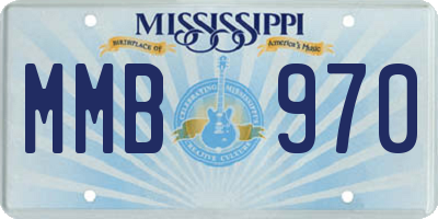 MS license plate MMB970