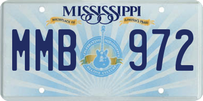 MS license plate MMB972