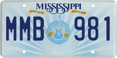 MS license plate MMB981