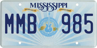 MS license plate MMB985