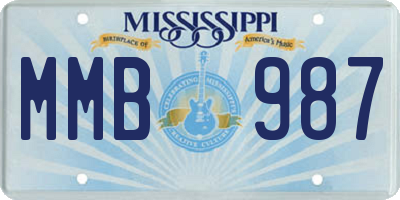 MS license plate MMB987