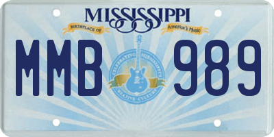MS license plate MMB989