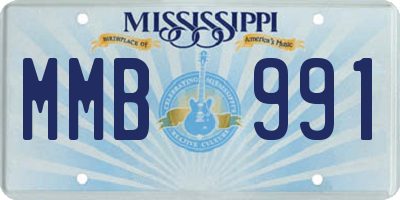 MS license plate MMB991