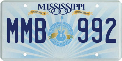 MS license plate MMB992