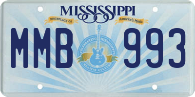 MS license plate MMB993