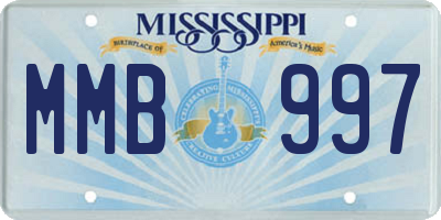 MS license plate MMB997