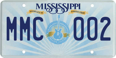 MS license plate MMC002