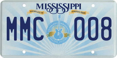 MS license plate MMC008