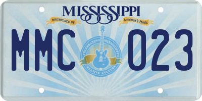 MS license plate MMC023