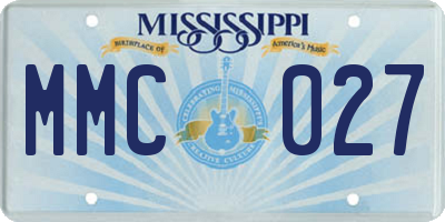 MS license plate MMC027