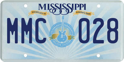 MS license plate MMC028