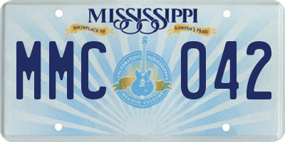 MS license plate MMC042