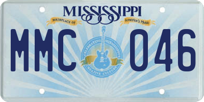 MS license plate MMC046