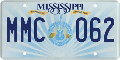 MS license plate MMC062