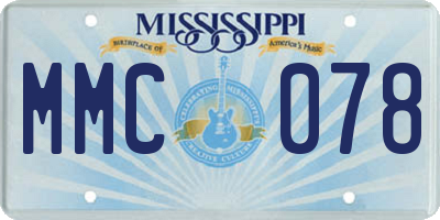 MS license plate MMC078