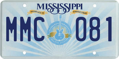 MS license plate MMC081