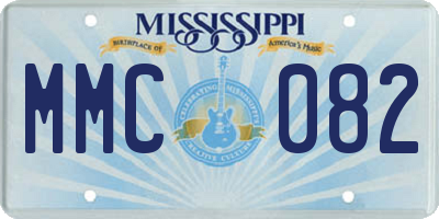 MS license plate MMC082
