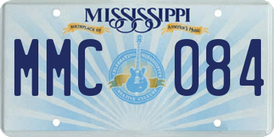 MS license plate MMC084