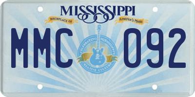 MS license plate MMC092