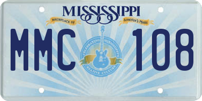 MS license plate MMC108
