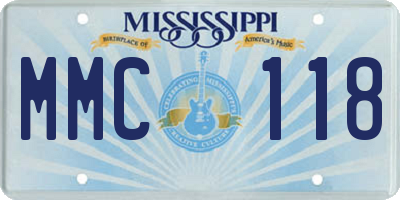 MS license plate MMC118
