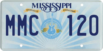 MS license plate MMC120