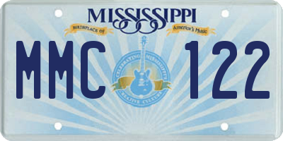 MS license plate MMC122
