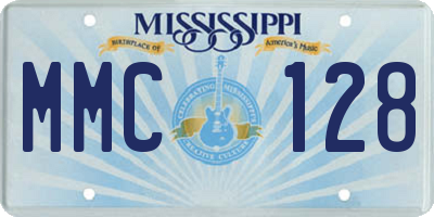 MS license plate MMC128