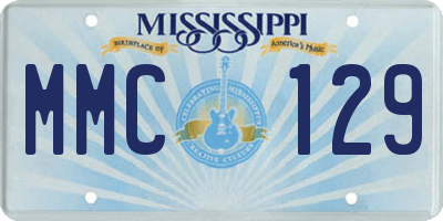 MS license plate MMC129