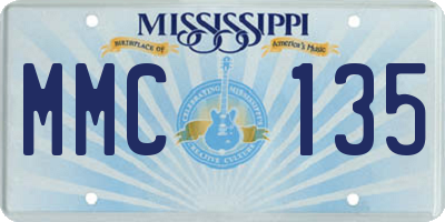 MS license plate MMC135
