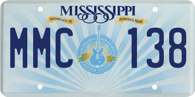 MS license plate MMC138