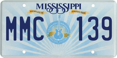 MS license plate MMC139