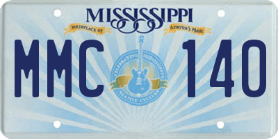 MS license plate MMC140