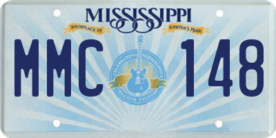 MS license plate MMC148
