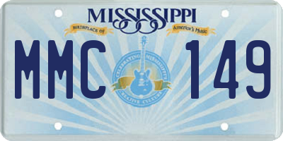 MS license plate MMC149