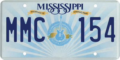 MS license plate MMC154