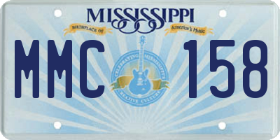 MS license plate MMC158